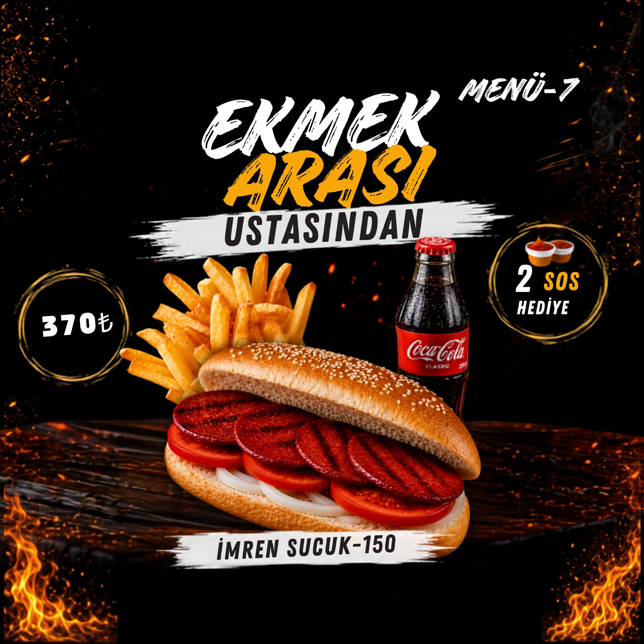 150gr Sucuk Ekmek Arası Menü
