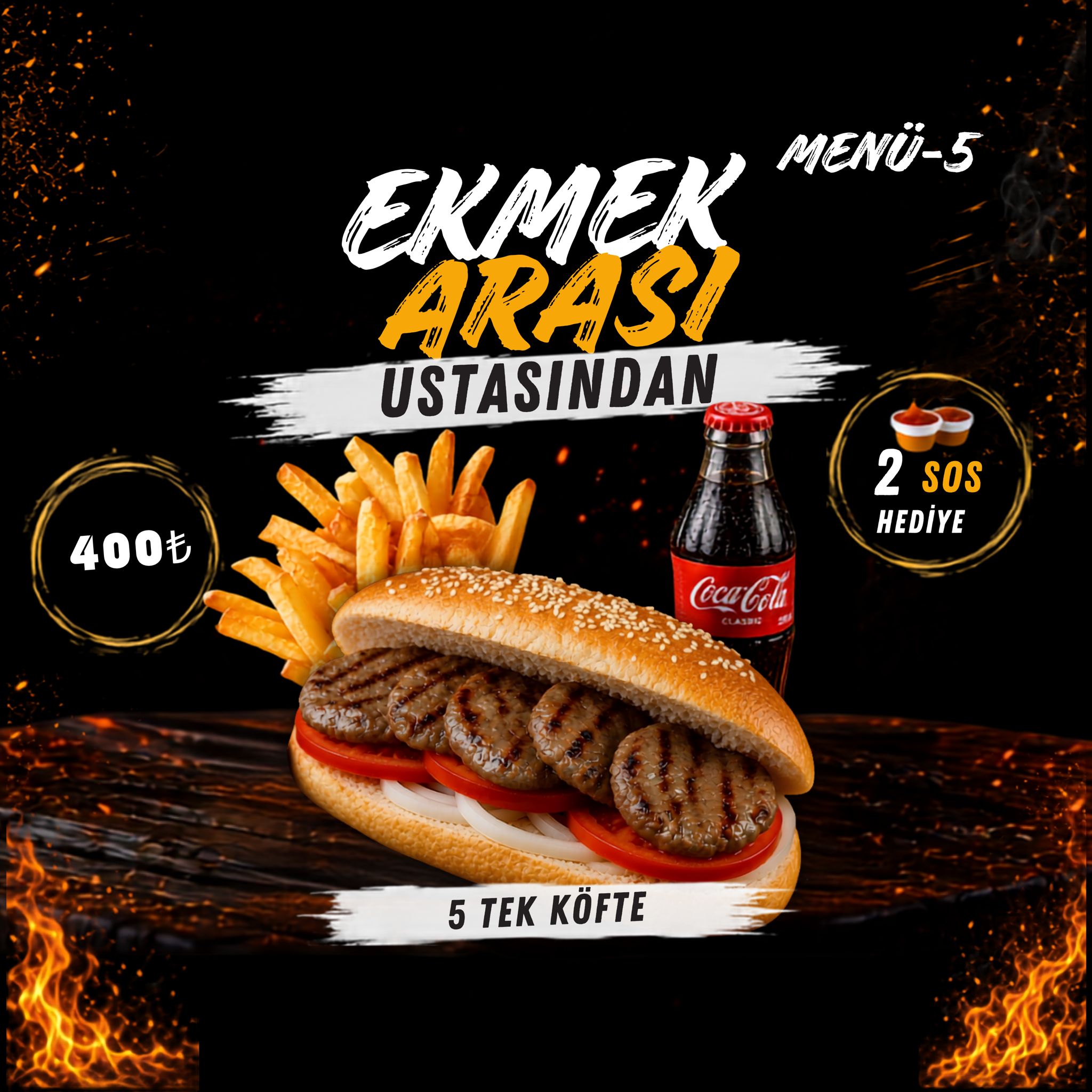 5 Tek Ekmek Arası Menü